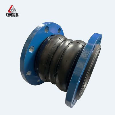 Double Bellow Flexible Joint Carbon Steel Flange Absorpsi Getaran