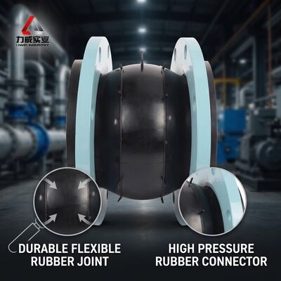 Damping getaran tinggi Single Sphere Flexible Rubber Joint Untuk 6-40bar PN6-PN40 Dalam pengaturan industri yang menantang