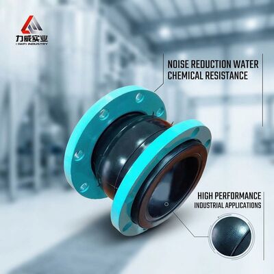 Jenis Instalasi Horizontal Single Sphere Flexible Rubber Joint dengan Sambungan Flange
