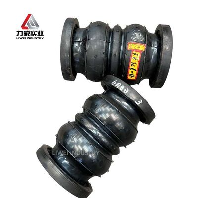 Neoprene Double Sphere Rubber Expansion Joint Marine Sea Water Resistant Flanged untuk pipa kapal
